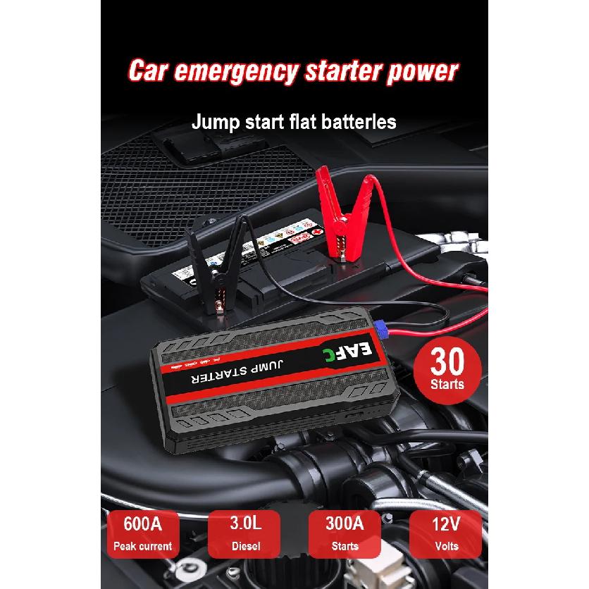 4000A/2000A/600A Portable Car Jump Starter PowerBank Booster Charger 12V Starting Device Petrol Diesel Car Booster JumpStarter