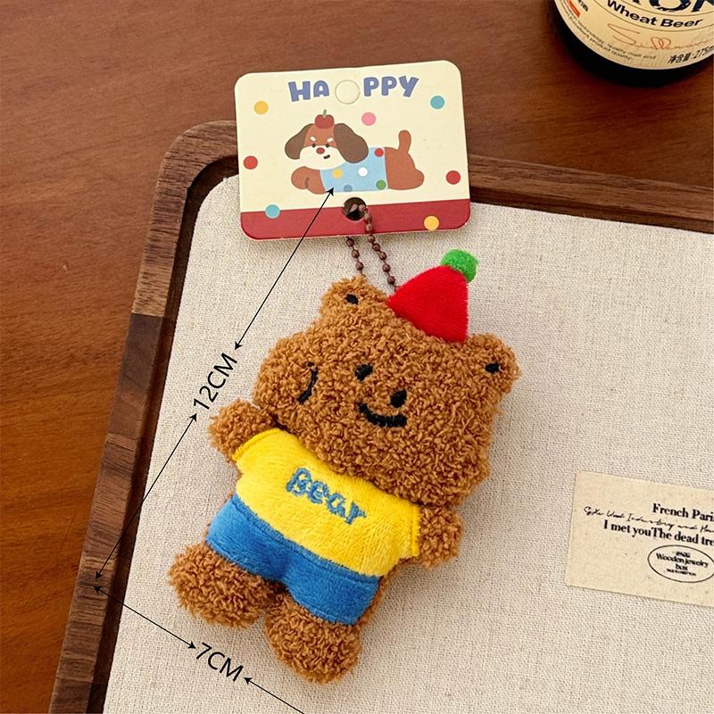 

Cartoon Little Bear Plush Keychain Cute Soft Stuffed Doll Keyring Bag Pendant Lovely Hanging Decoration For Girl Gifts