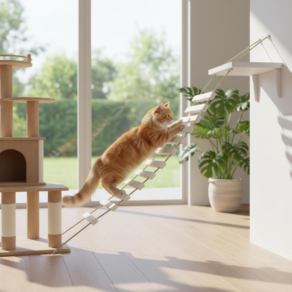 Pet Cat Soft Rope Ladder Climbing Frame Hammock Bed Sisal