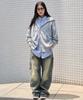 WEGO Compact Fit Double Zip Size Heather Long Sweatshirt Men's Hoodie, M, Gray, Unisex, Sleeve, Outerwear, Fall/Winter