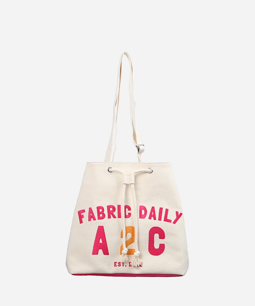 Jenner A2C Embroidered Canvas Bucket Bag [Pink]