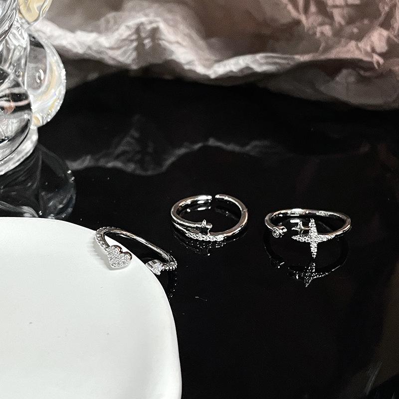 Starlight Sparkling Diamond Broken Diamond Ring Niche Design Advanced Cold Wind Minimalist Open Ring Ring