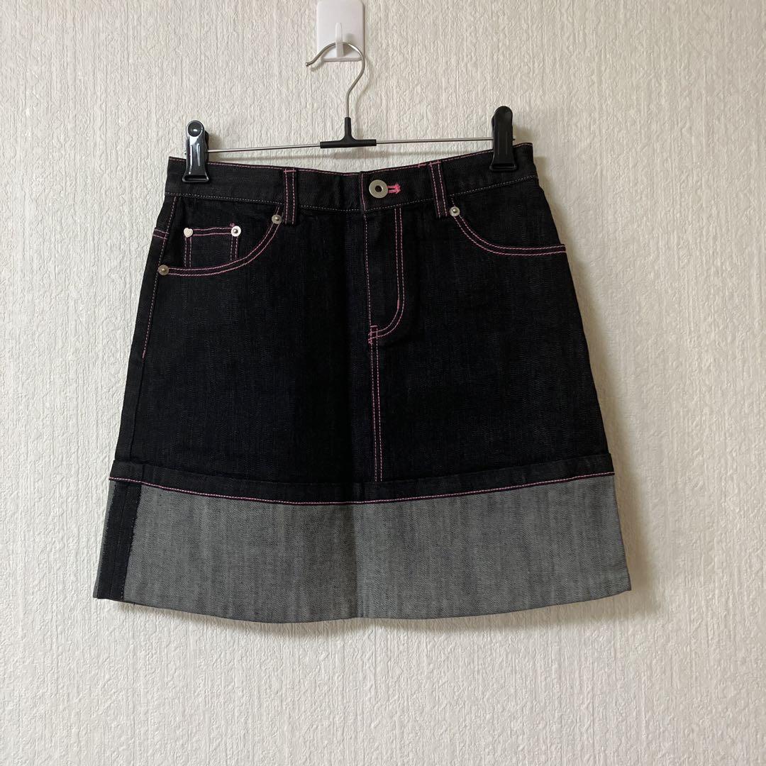 

[USED] SCULPTOR Denim Flare Skirt, Black, Size M