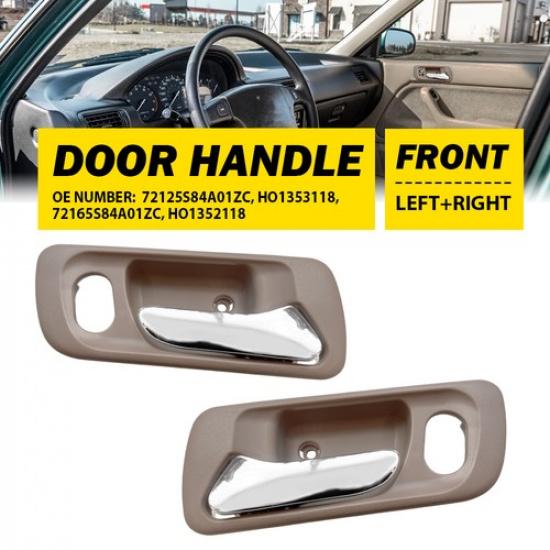 2X Front Chrome Beige Bezel Inner Lever Door L+R Fit Handle Honda Accord Odyssey