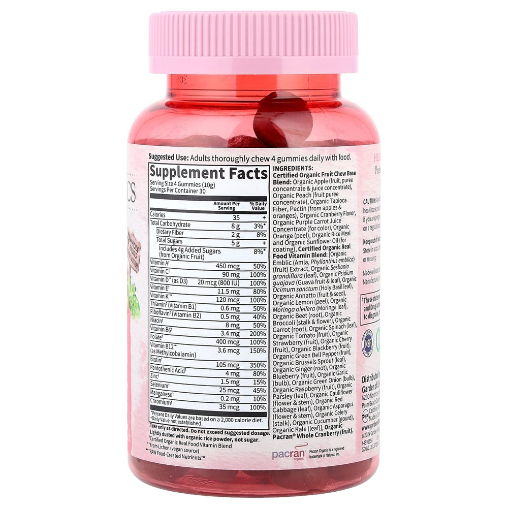 Garden of Life Mykind Organics Women's Multi Berry & Veggie Gummy Drops, 120 Count