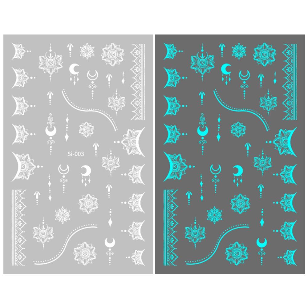 2026 Luminous Green & Blue Nail Stickers for Professional Salons - White-Enhancing Style