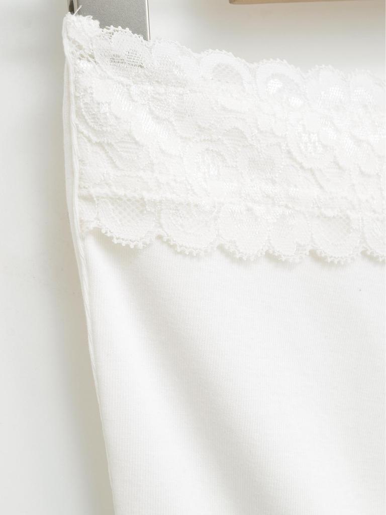 European Style White Lace Off-the-Shoulder Bandeau Top