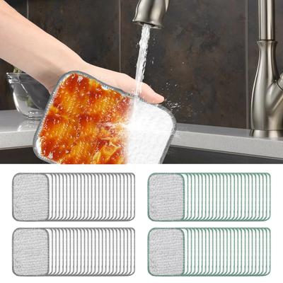 50Pcs Kitchen Scrubber Wire Dishcloth Double-sided Metal Cleaning Towel Reusable Non Scratch Wire Dishcloth for Kitchen Sinks