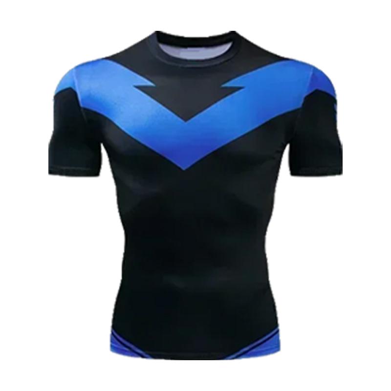 Red Nightwing Short-Sleeved Compression Shirt Print T-Shirt for Adults 2025 New Product Fitness Loose and Casual Top
