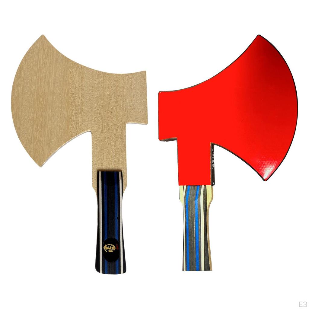Table Tennis Racket Axe Shape Ping Pong Paddle for Beginner & Experienced Unique Wood