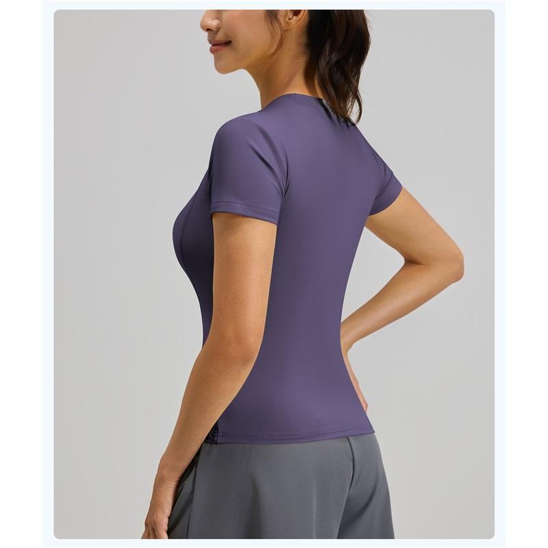 Women's Fashionable Lightweight Athletic Yoga Top, Short-Sleeve Running And Fitness T-Shirt For Summer