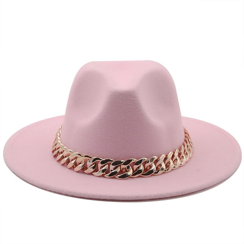 Hat For Women Autumn Winter New Party Jazz Fedora Hats With Fashion Luxury Oversized Chain Accessory Bag Two-piece Set