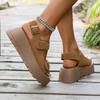 Comfort Shoes for Women 2025 Summer Female Sandal Clogs with Heel Increasing Height Girls Thick Beach New Retro Rome Scandals