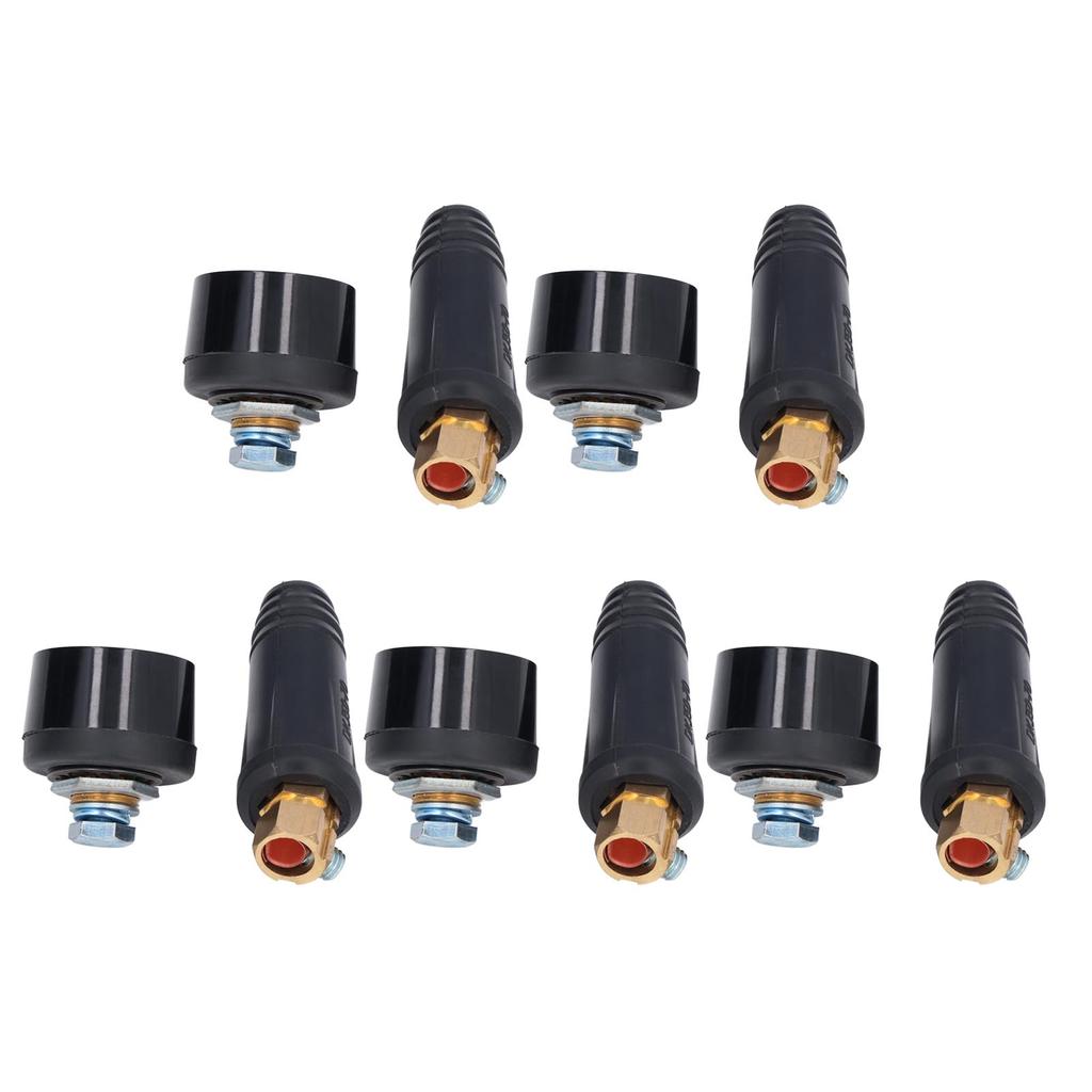 5Set Welding Cable Quick Fitting Rubber Brass European Welding Machine Connector Plug