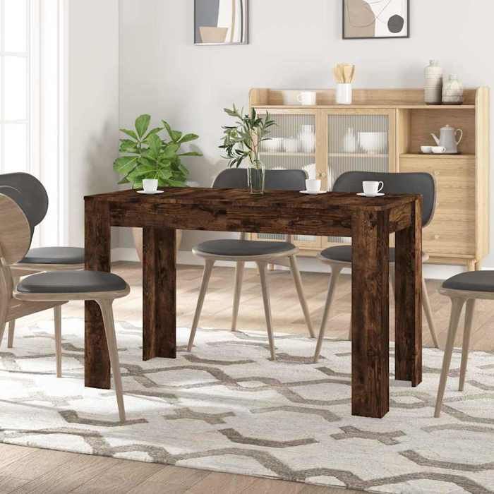 VidaXL Table à dîner chêne fumé 120x60x76 cm bois d'ingénierie, table de salle à manger, table de cuisine, table de 838189