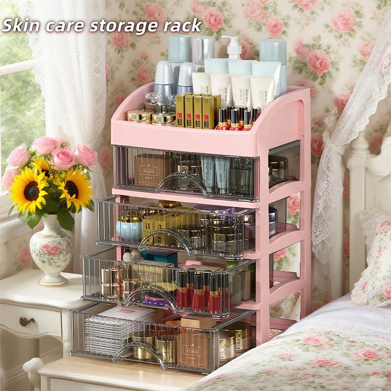 

Косметический ящик для хранения туалетный столик полка для хранения средств по уходу за кожей общежитие рабочий стол выдвижной ящик органайзер для канцелярских товаров розовый