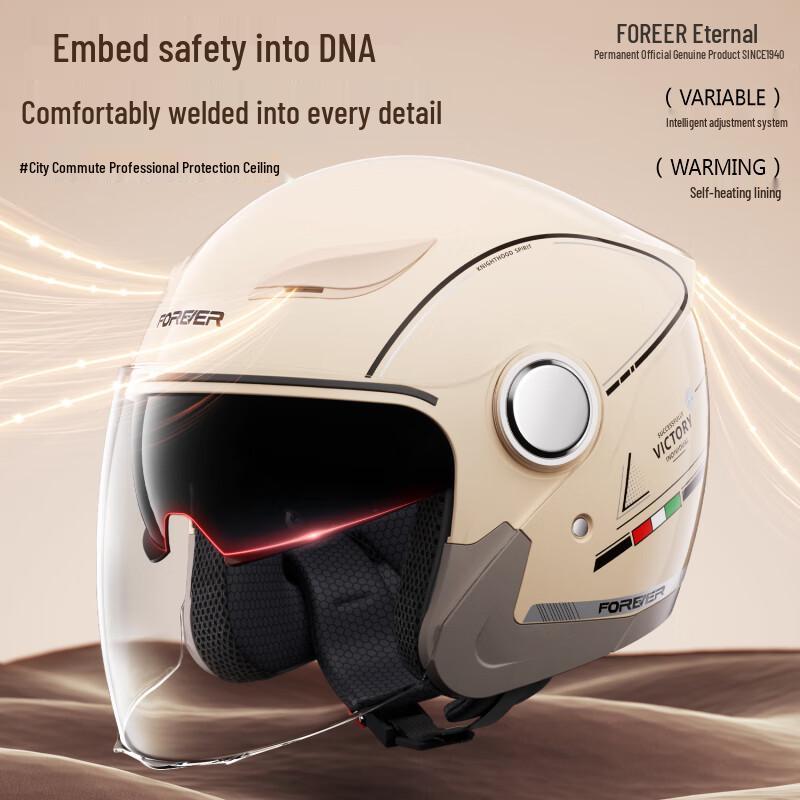 PERMANENT 3C Certified 3/4 Helmet for Electric/Motorcycles