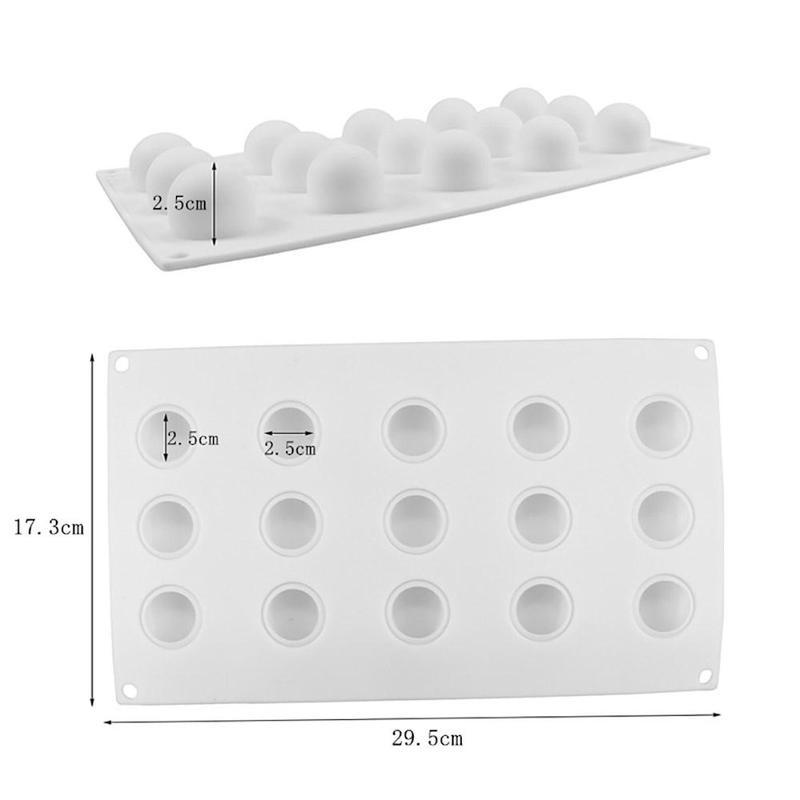New 1 Pc White Silicone Mousse Mold French Dessert Baking Cake Mold Heart and Round Cupcake Baking Mouss