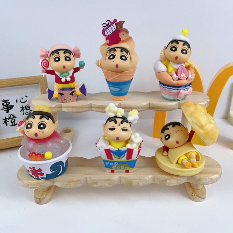 Dim Sum Time Xiaoxin Figure Cartoon Anime Crayon Xiaoxin Doll Tide Play Model Car Tabletop Ornament Gift