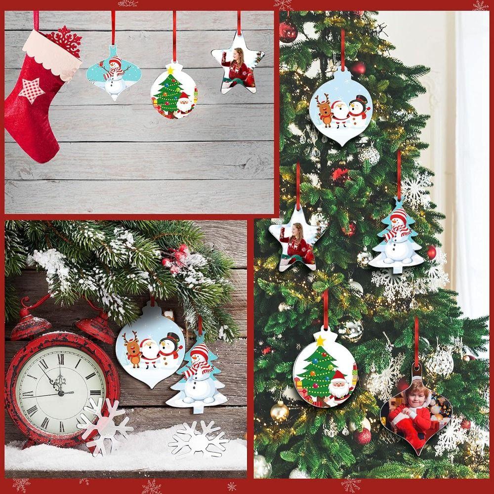 10Pcs Multishape Christmas Tree Hanging Pendant Star Clear Circles Discs  Home Party Supplies