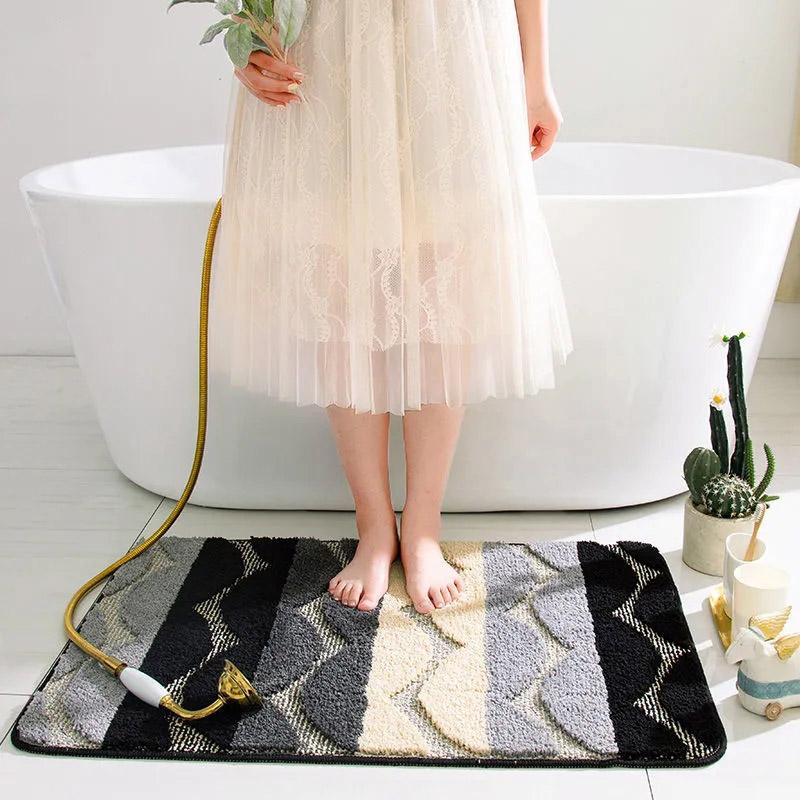 Nordic Style Bathroom Non-slip Floor Mat Bathroom Absorbent Rugs Home Door Welcome Mat Indoor Bedroom Carpet College Room Decorations
