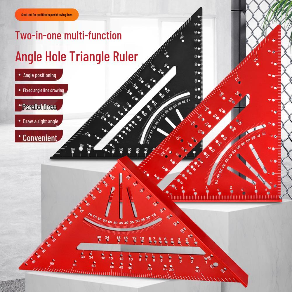 7" Aluminum Alloy Woodworking Try Square - 90° Metric/Imperial Right Angle Ruler
