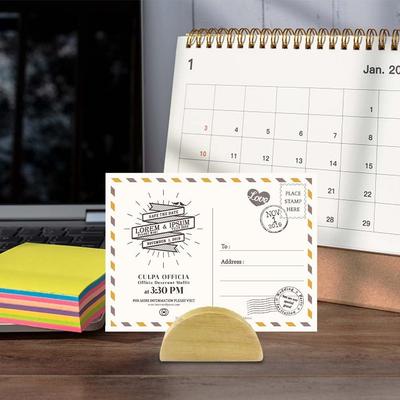 Natural Pine Wood Table Number Stands Multi-Shapes Lightweight Place Card Holders Name Stands Clips Gold Silver Black