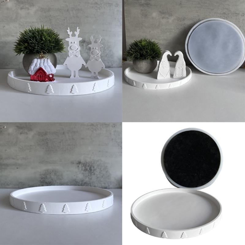 Multifuntional Silicone Mold Easy Releasing Mold with Christmas Tree Serving Tray Moulds for Holiday Craft and Trays