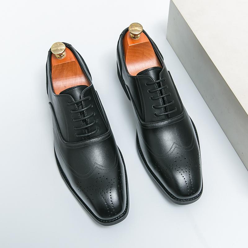 

Роскошная мужская обувь для платья с заостренным носком, кожаные мужские оксфорды, классическая итальянская обувь броги, модная шнуровка, мужская обувь, размер 46 38