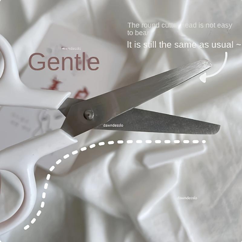 Mini white Scissors, Portable Stainless Steel Blade Paper Cutter, Handmade Stationery, Office