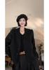 Women's Off-Season Double-Faced V-Neck Wool Coat - Elegant, Loose-Fit, Short Design