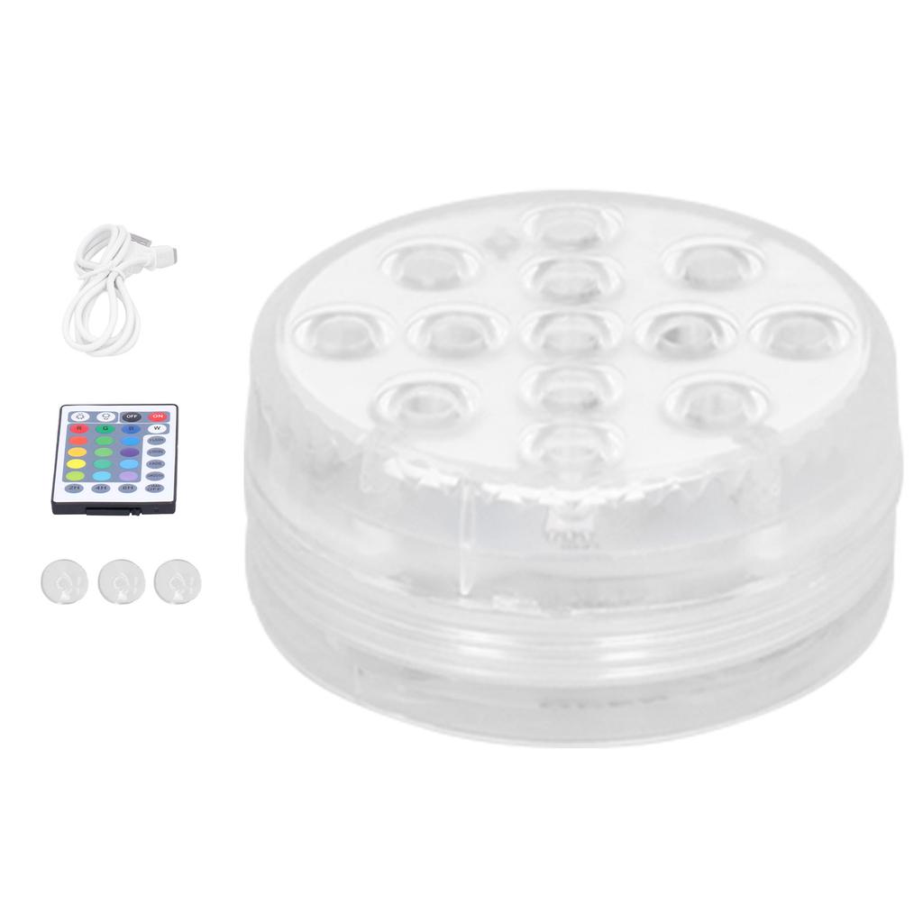 16 Color RGB Pool Lamp LED Submersible Light with Magnet Suction Cup for Fish Tank Fountain Decor