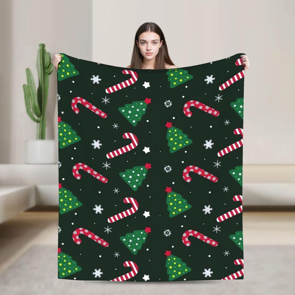 Plaid & Holiday Christmas  Flannel Blanket Autumn  Super Warm Bedding Throws for Kids Adult Bedroom Bedspread Sofa Bed Cover