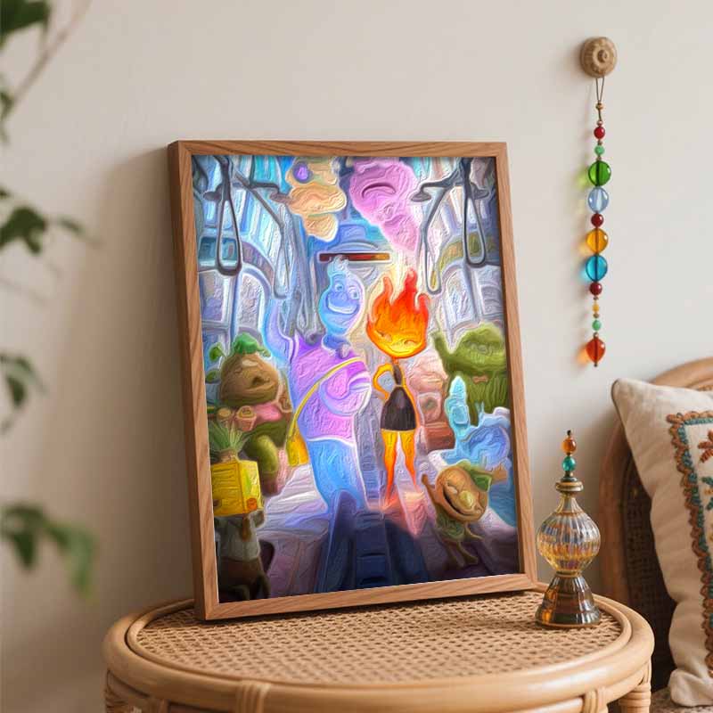 Disney Elemental Movie oil paint by numbers painting kit handmade diy home decor gifts wall art canvas for living room aesthetic bedroom