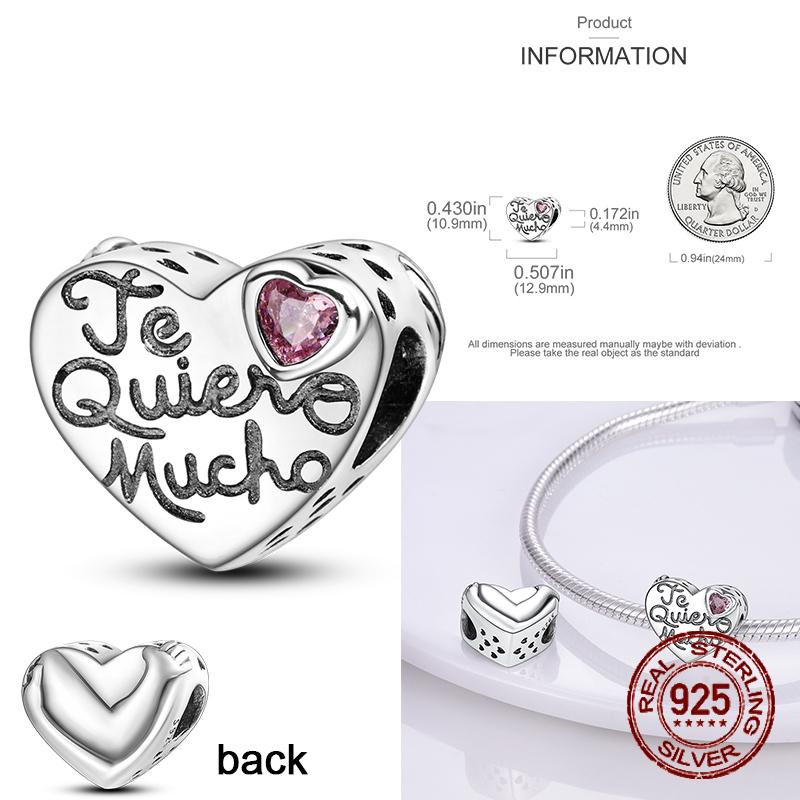 Copper Exquisite Family Sister Best Friend Couple Love Mom Charms Pendants Fit Original Bracelet Diy Jewelry