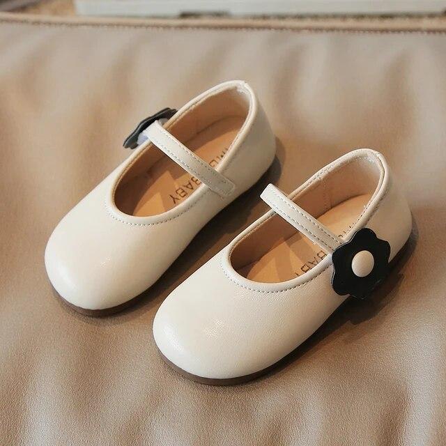 Girl's Princess Shoes Flower Cute Shallow Daily Kids Ballet Flats Three Colors Four Seasons Light 21-30 Pu Leather Children Shoe
