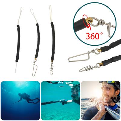 Rubber Speargun Shooting Line with Snap Swivel/Pigtail Swivel Spear Shockcord Spear Fishing Equipment for Avoiding Losing Catch