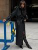 European & American Autumn Long Leather Trench Coat with Belt - Casual Fashion Outerwear
