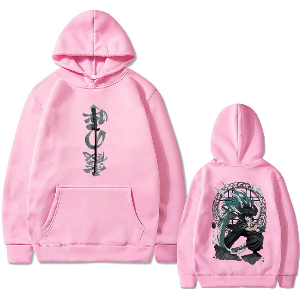 Anime Demon Slayer Tokitou Muichirou Graphic Hoodie Men Women High Quality Fleece Pullover Male Vintage Oversized Hoodies