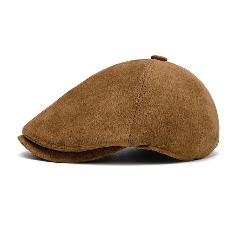 Autumn Winter Berets Men Women Suede Solid Color Cap Octagonal Cap British Newsboy Cap Painter Forward Cap
