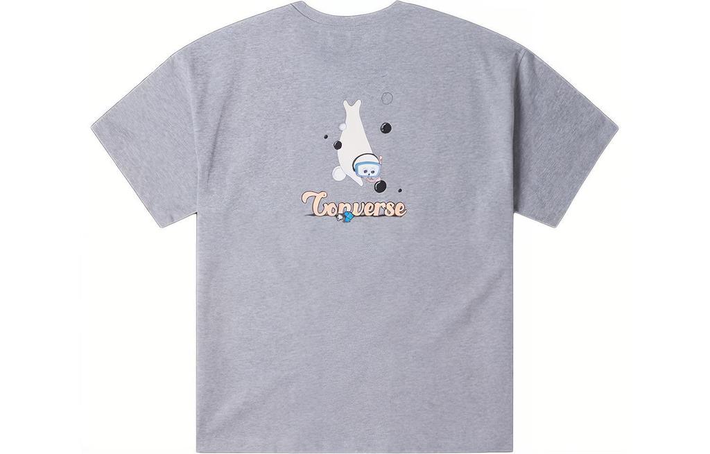 Women's T-Shirt Converse Summer Beach Drop Shoulder Sleeve T Shirt Women's Gray