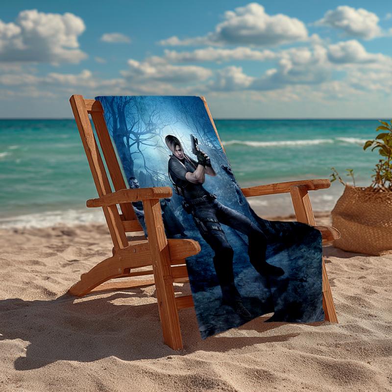 Ultra-Soft Beach Towel with Resident Evil Theme,Ideal for Pool - Camping, Diving - Perfect Travel Essential, Vibrant Beach Towel.