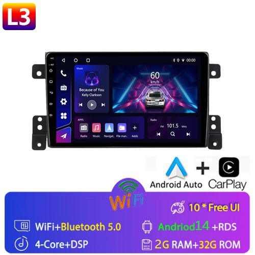 9 Inch 2 Din Car Radio for Suzuki Grand Vitara Escudo 2005-2015 Multimedia Android with Frame Carplay Autoradio Stereo