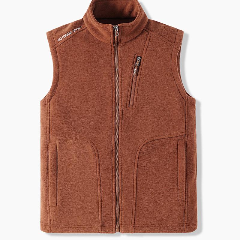 

Осенняя мужская повседневная куртка-жилет для улицы, однотонная, со стойкой, ветрозащитная, из поларфлиса, жилет для рыбалки, пешего туризма, мужской XXXXL