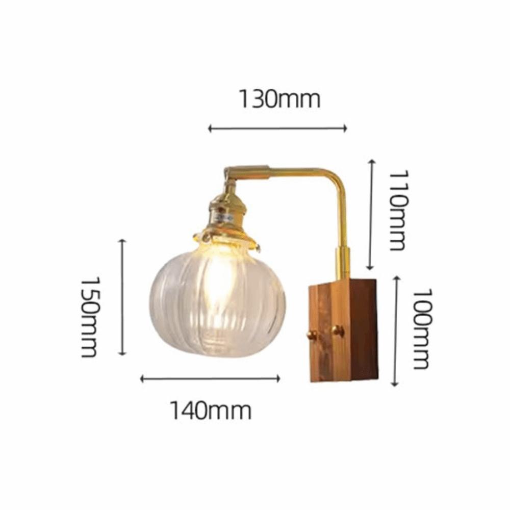 Modern Luxury Retro Wooden Wall Lamp Vintage Walnut Nordic Glass Wall Sconce Glass/Ceramic Lampshade Atmosphere Lighting