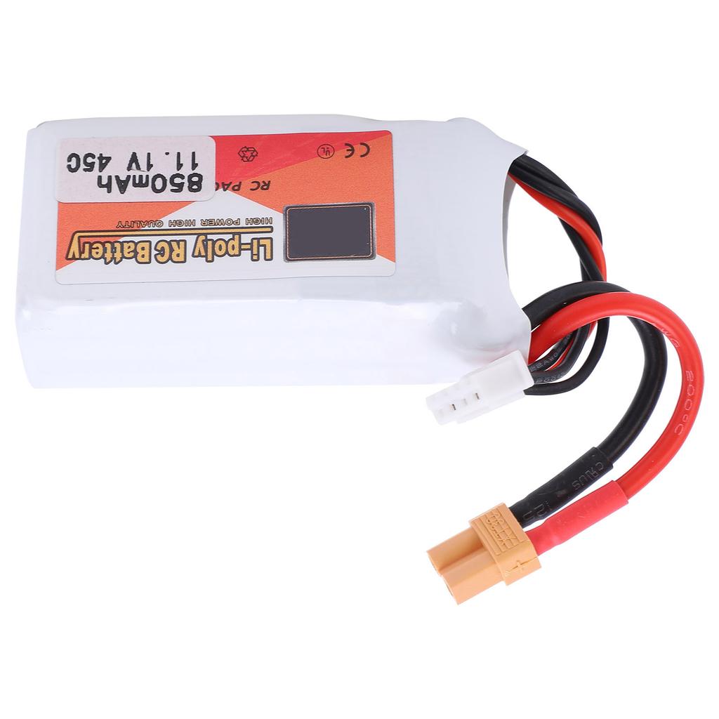 11.1V 850mAh 45C LiPolymer Lipo Rechargeable Battery XT30 Plug for RC Cars Boats Helicopter