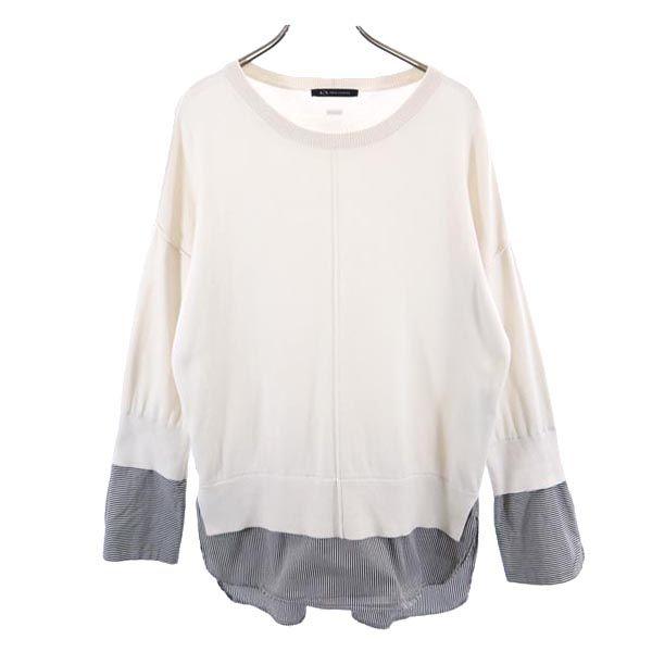 ARMANI EXCHANGE Long sleeve Switch design knit S White system sweater Women Used