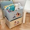 Foldable Cartoon Linen Storage Basket for Toys and Clothes