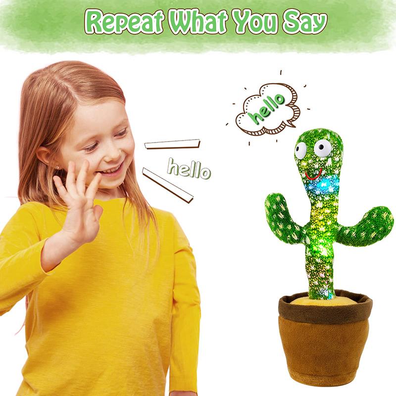 Dansende Cactus 120 Liedjes Speaker Praten Usb Batterij Stem Herhalen Pluche Cactus Danser Speelgoed Praten Pluche Beest Knuffels Voor Kinderen Cadeau
