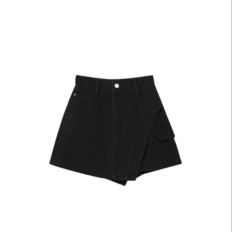 

Petite Women s High-Waisted Coffee-Colored Denim Cargo Shorts with a Slimming Fit – 2026 Spring/Summer Collection. S (44-49 kg)